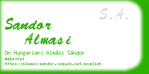 sandor almasi business card