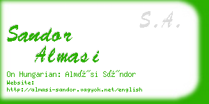 sandor almasi business card